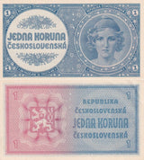 Czechoslovakia 1 Korun ND 1946 Specimen P 58 a AUnc