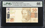 Brazil 50 Reais 2010 P 256 i Gem UNC PMG 66 EPQ