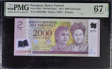 Paraguay 2000 Guaranies 2011 P 228 c Polymer Superb Gem UNC PMG 67 EPQ