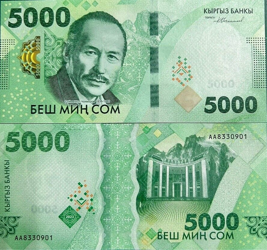 Kyrgyzstan 5000 Som 2023/2024 Ala-Too Theater Suimenkul Chokmorov P 40 UNC