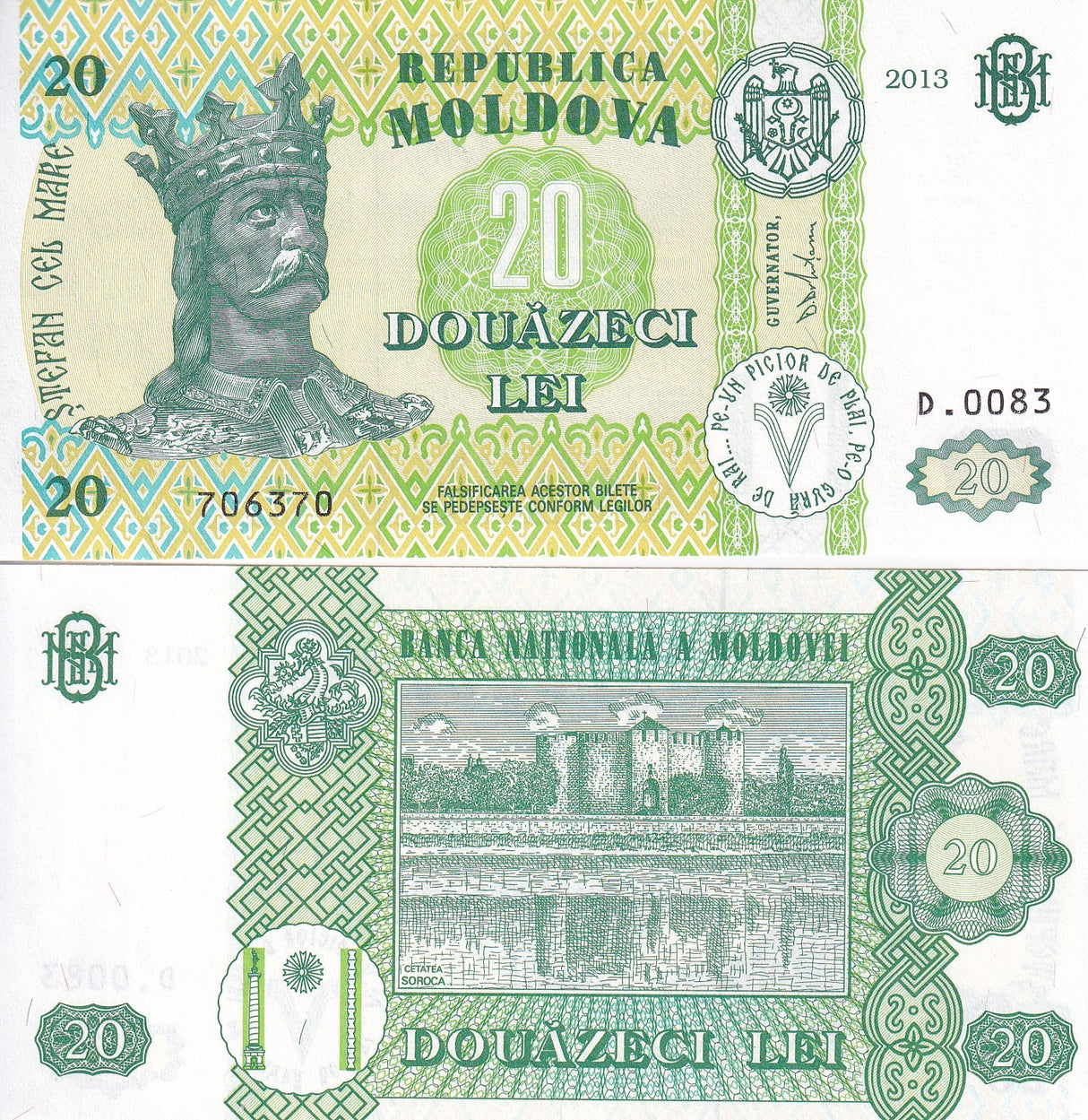 Moldova 20 Lei 2013 P 13 j UNC
