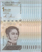 Venezuela 1 Million Bolivares 2020 P 114 UNC Lot 20 Pcs 1/5 BUNDLE