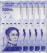 Venezuela 500000 Bolivares 2020/2021 P 113 UNC Lot 5 Pcs