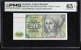 Germany Federal Republic 20 Mark 1970 P 32 a Gem UNC PMG 65 EPQ