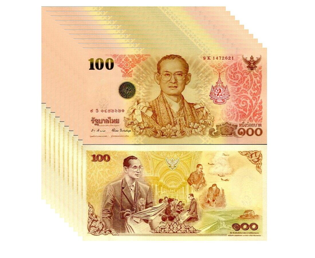 Thailand 100 Baht ND 2011 Comm. P 124 UNC LOT 10 PCS