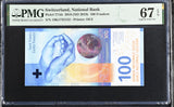 Switzerland 100 Franken 2018 ND 2019 P 77Ab Superb Gem UNC PMG 67 EPQ