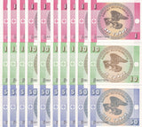 Kyrgyzstan Set 3 X LOT 10 = 30 UNC 1 10 50 TYIYN ND 1993 P 1 2 3