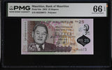 Mauritius 25 Rupees 2023 P 64 c Polymer Gem UNC PMG 66 EPQ , Graded Note