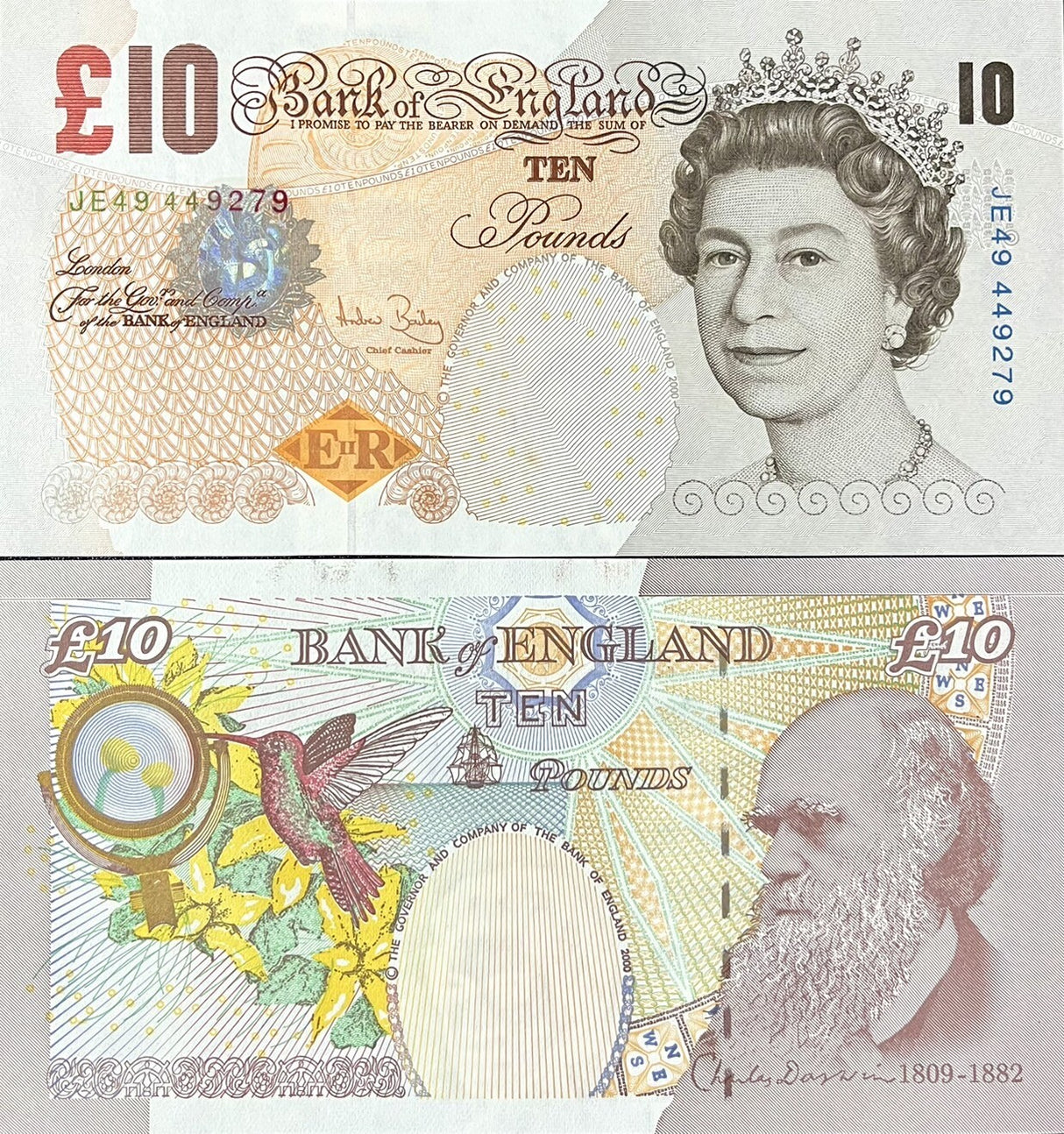 Great Britain 10 Pounds 2000 ND 2004 P 389 c Sign A. Bailey UNC