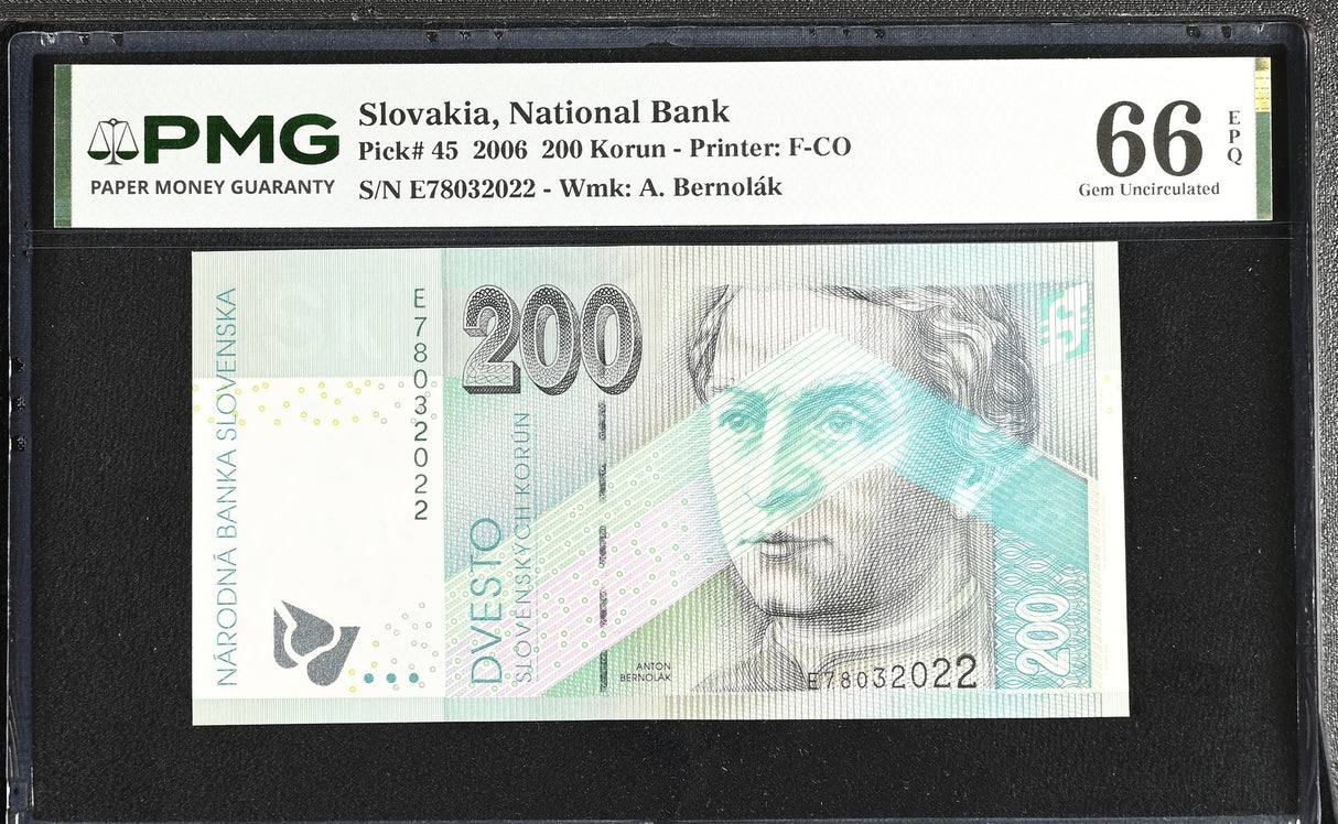 Slovakia 200 Korun 2006 P 45 Gem UNC PMG 66 EPQ
