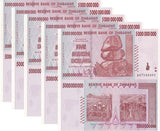 Zimbabwe 5 Billion Dollars 2008 P 84 UNC, LOT 5 PCS ,Tractor, cattle farming