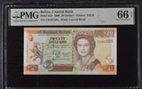 Belize 20 Dollars 2000 P 63 b Gem UNC PMG 66 EPQ