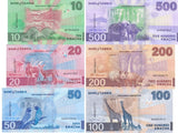 Zambia Set 6 UNC 10 20 50 100 200 500 Kwacha 2024 2025 P 62 63 64 65 66 67