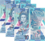 East Caribbean 10 Dollars ND 2019 P 56 Polymer QE II UNC LOT 3 PCS
