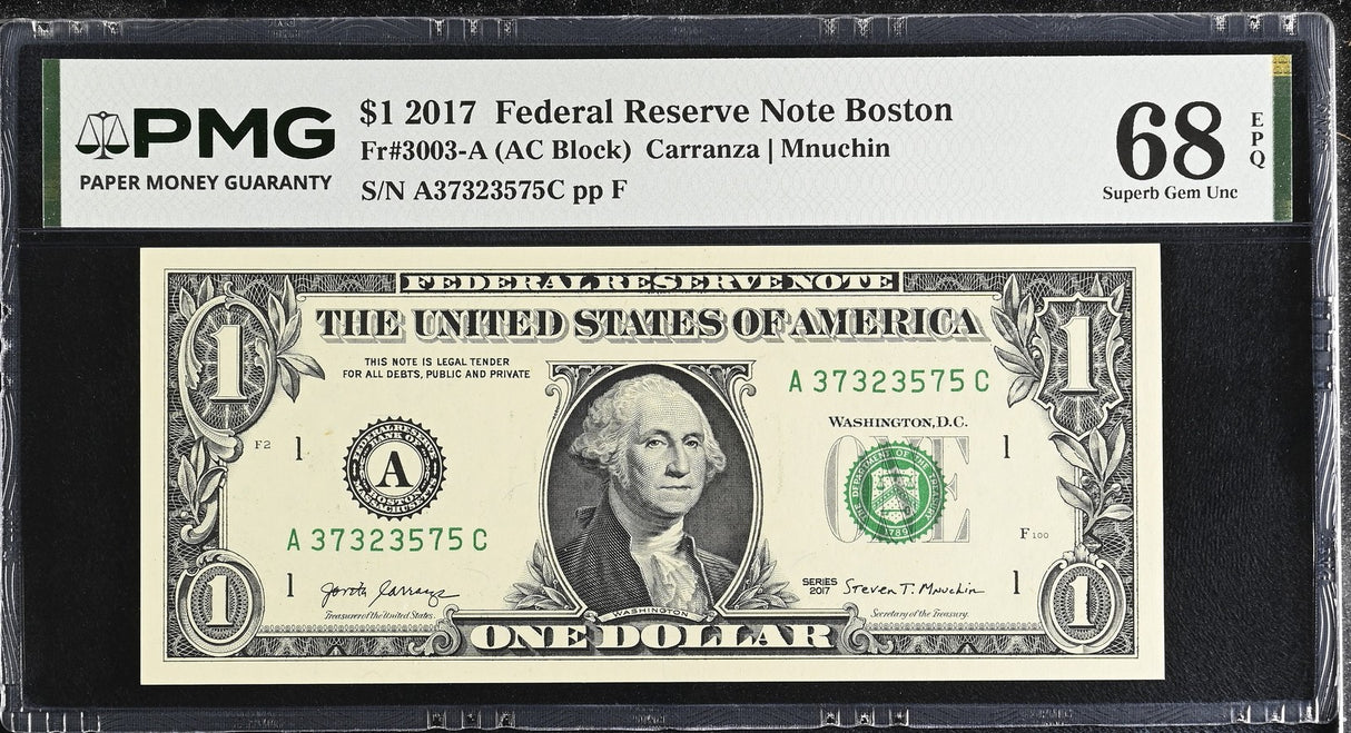 United States 1 Dollar USA 2017 P 544 A Boston Superb Gem UNC PMG 68 EPQ