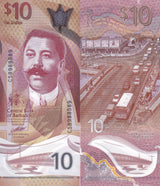 Barbados 10 Dollars 2024 Polymer P 82 UNC Careenage in Bridgetown