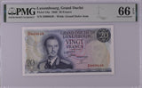 Luxembourg 20 Francs 1966 P 54 a Gem UNC PMG 66 EPQ WTM Grand Duke Jean
