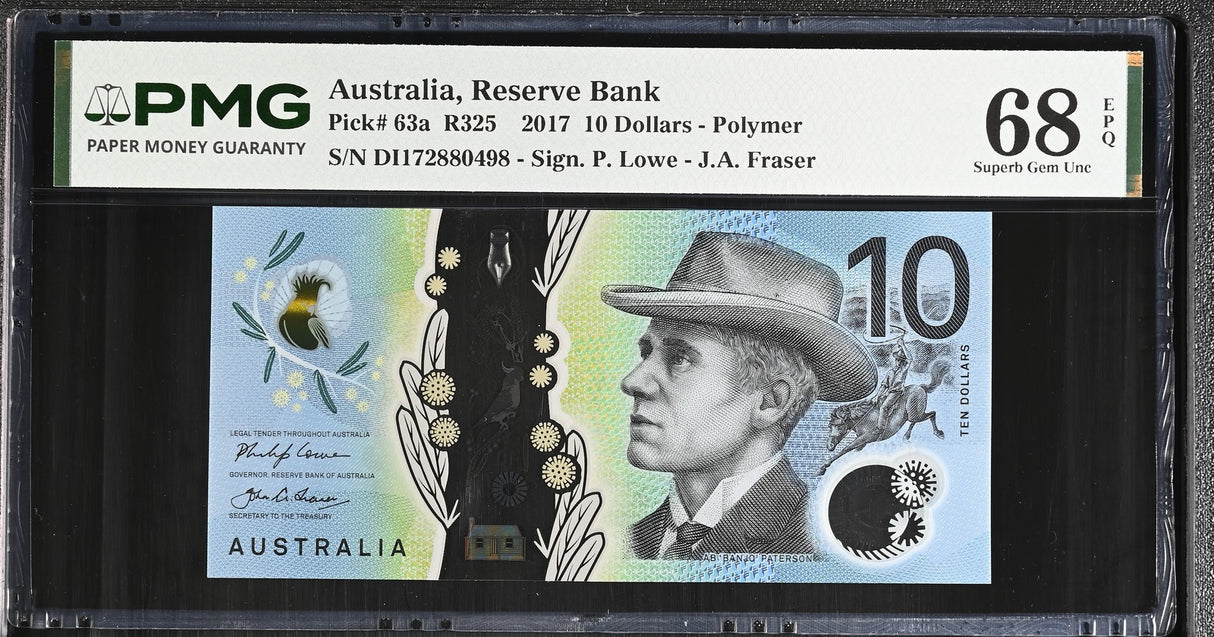 Australia 10 Dollars 2017 P 63 a Polymer Superb Gem UNC PMG 68 EPQ