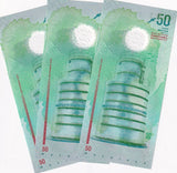Maldives 50 Rufiyaa 2022 Polymer P 28 New Symbol UNC LOT 3 PCS