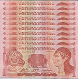 Honduras 1 Lempira 2006 P 84 e UNC LOT 10 PCS ,Pelota game arena, ruins of Copan