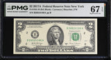 United States 2 Dollars Usa 2017A P 545 B New York Superb Gem UNC PMG 67 EPQ