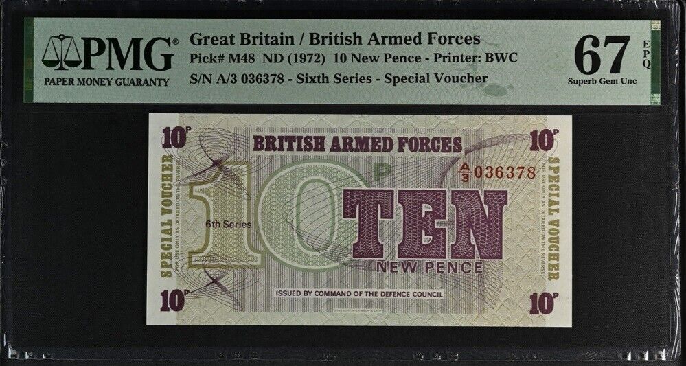 Great Britain 10 New Pence ND 1972 P M48 Superb Gem UNC PMG 67 EPQ