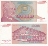 Yugoslavia 500 Billion Dinara 1993 P 137 AUnc