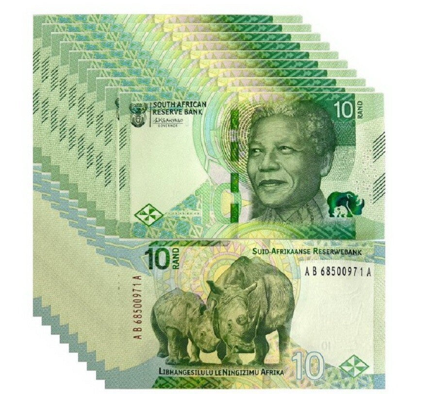 South Africa 10 Rand 2023 P 148 UNC LOT 10 Pcs