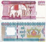 Myanmar Set 2 Pcs 5000 10000 Kyats ND 2012 2014 P 82 83 UNC