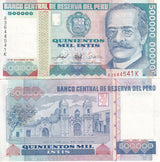 Peru 500000 Intis 1989 P 147 UNC
