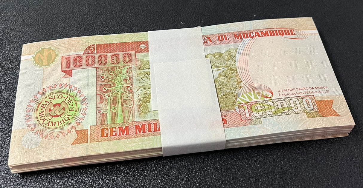 Mozambique 100000 Meticais 1993 P 139 UNC LOT 100 PCS 1 bundle