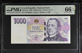 Czech Republic 1000 Korun 2008 P 25 c Gem UNC PMG 66 EPQ
