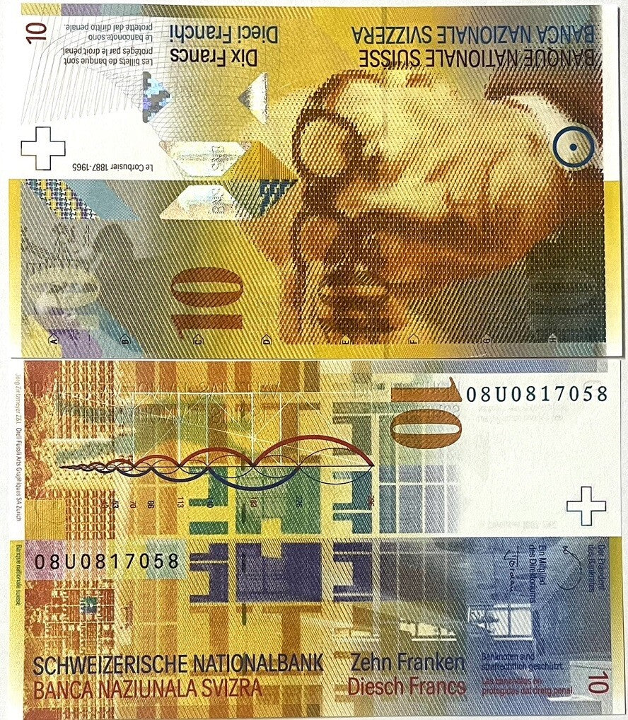 Switzerland 10 Franken 2008 P 67 c Sign Raggenbass & Jordan UNC