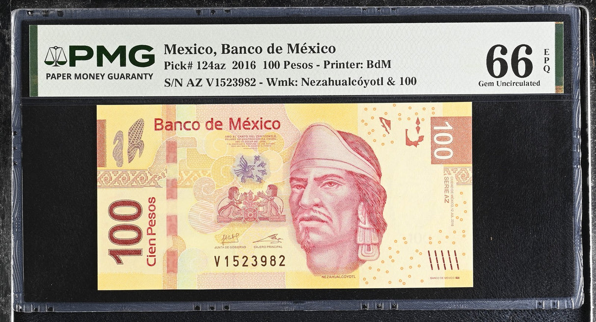 Mexico 100 Pesos 2016 P 124 az Gem UNC PMG 66 EPQ