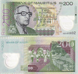Mauritius 200 Rupees 2024/2025 Polymer P W65B NEW LOT 10 UNC