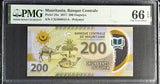 Mauritania 200 Ouguiya 2017 P 24 a Polymer Gem UNC PMG 66 EPQ