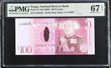 Tonga 100 Pa'anga ND 2008 P 43 Superb Gem UNC PMG 67 EPQ