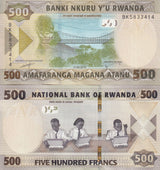 Rwanda SET 4 UNC 500 1000 2000 5000 FRANCS 2019 -2024 P 39 42 44 45