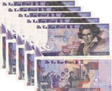 TEST NOTE SPECIMEN VARINOTA DE LA RUE BEETHOVEN Without Serial number LOT 5 PCS