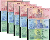 Thailand Set 3 x 5 LOTS = 15 UNC 20 50 100 Baht 2017 Commemorative P 130 131 132