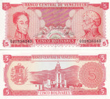 Venezuela 5 Bolivares 1989 P 70 b UNC
