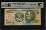 Uruguay 100 Nuevos Pesos ND 1987 P 62A Superb Gem UNC PMG 67 EPQ
