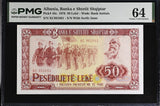 Albania 50 Leke 1976 P 45 c Choice UNC PMG 64 WTM Bank Initial