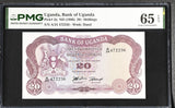 Uganda 20 Shillings ND 1966 P 3 a Gem UNC PMG 65 EPQ
