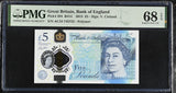 Great Britain 5 Pounds 2015 P 394 Polymer Superb Gem UNC PMG 68 EPQ PNB
