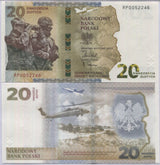 Poland 20 Zlotych 2022 Commemorative AirCraft P 196 UNC