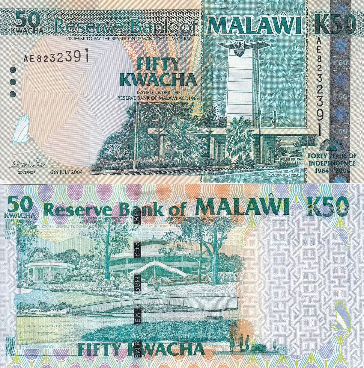 Malawi 50 Kwacha 2004 P 49 AUnc