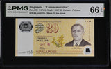 Singapore 20 Dollars 2007 P 53 Commemorative Polymer 0AA Gem UNC PMG 66 EPQ
