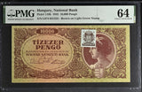 HUNGARY 10000 PENGO 1945 P 119 b Choice UNC PMG 64 With Stamp