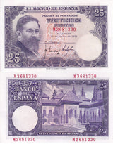 Spain 25 Pesetas 1954 P 147 a UNC